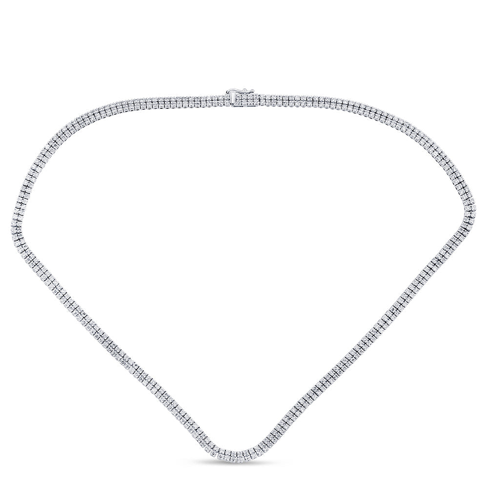 SPECIAL! 4.52ct G SI 14K White Gold Diamond Double Layered Pendant Necklace 16" Long