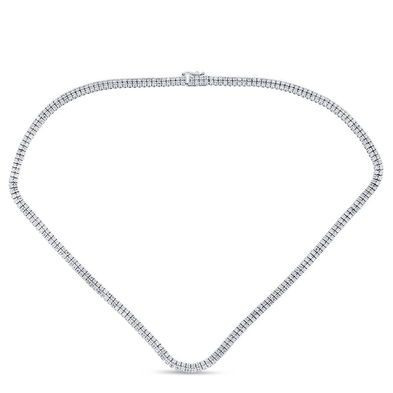 SPECIAL! 4.52ct G SI 14K White Gold Diamond Double Layered Pendant Necklace 16" Long