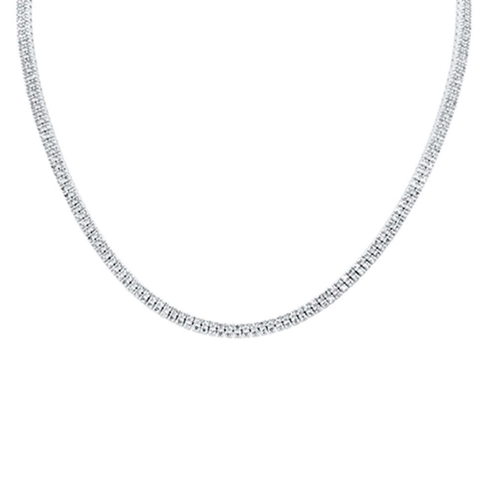 SPECIAL! 4.52ct G SI 14K White Gold Diamond Double Layered Pendant Necklace 16" Long