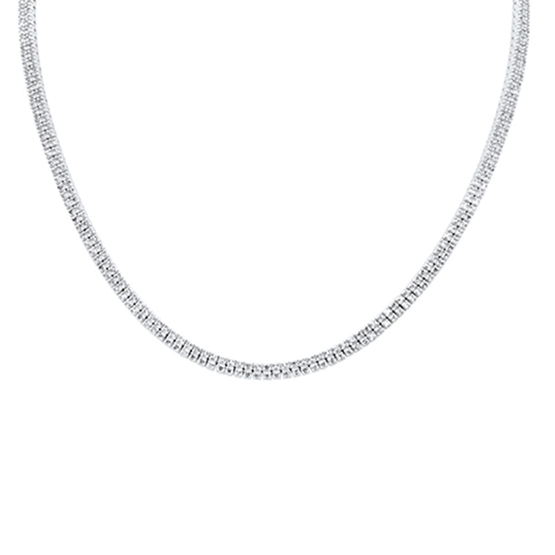 SPECIAL! 4.52ct G SI 14K White Gold Diamond Double Layered Pendant Necklace 16" Long