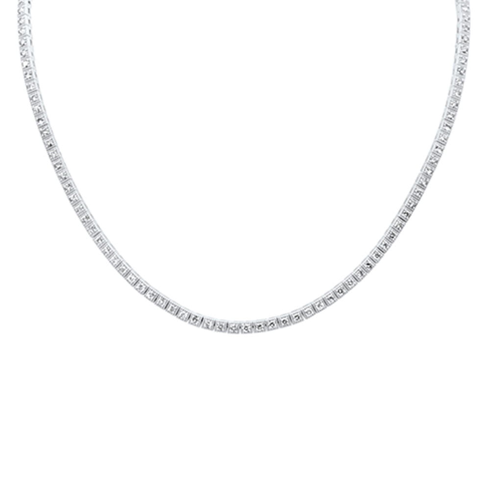 SPECIAL! 4.53ct G SI 14K White Gold Diamond Beaded Tennis Pendant Necklace 16" Long
