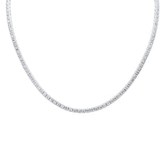 SPECIAL! 4.53ct G SI 14K White Gold Diamond Beaded Tennis Pendant Necklace 16" Long
