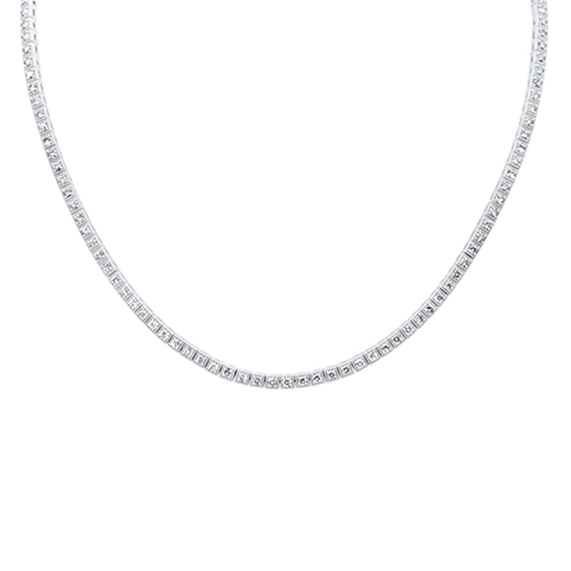 SPECIAL! 4.53ct G SI 14K White Gold Diamond Beaded Tennis Pendant Necklace 16" Long