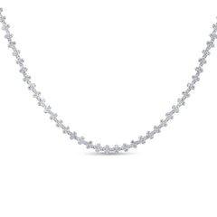 SPECIAL! 5.21ct G SI 14K White Gold Diamond Flower Necklace 16" Long