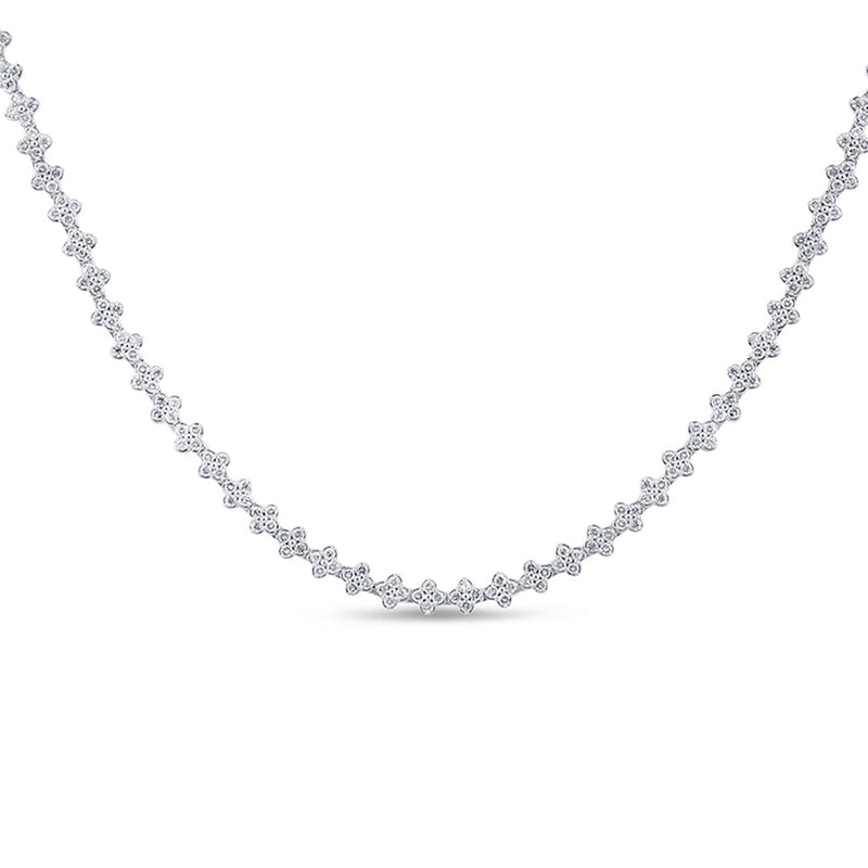 SPECIAL! 5.21ct G SI 14K White Gold Diamond Flower Necklace 16" Long