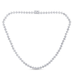 SPECIAL! 5.21ct G SI 14K White Gold Diamond Flower Necklace 16" Long