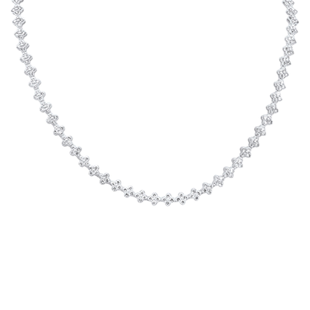 SPECIAL! 5.21ct G SI 14K White Gold Diamond Flower Necklace 16" Long