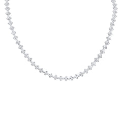 SPECIAL! 5.21ct G SI 14K White Gold Diamond Flower Necklace 16" Long