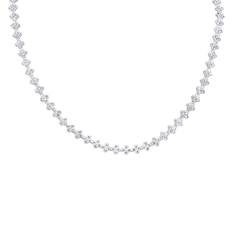 SPECIAL! 5.21ct G SI 14K White Gold Diamond Flower Necklace 16" Long