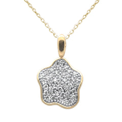 SPECIAL!.49ct G SI 14K Yellow Gold Diamond Dome Pendant Necklace 18" Long Chain