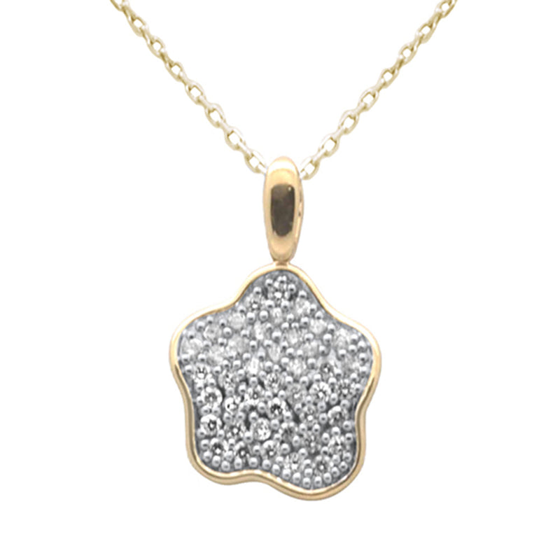SPECIAL!.49ct G SI 14K Yellow Gold Diamond Dome Pendant Necklace 18" Long Chain