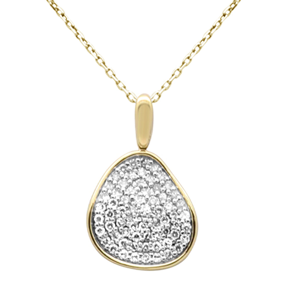 SPECIAL!.49ct G SI 14K Yellow Gold Diamond Dome Pendant Necklace 18" Long Chain