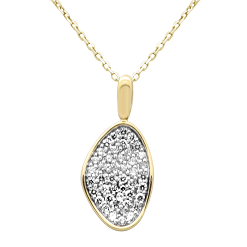 SPECIAL!.48ct G SI 14K Yellow Gold Diamond Dome Pendant Necklace 18" Long Chain
