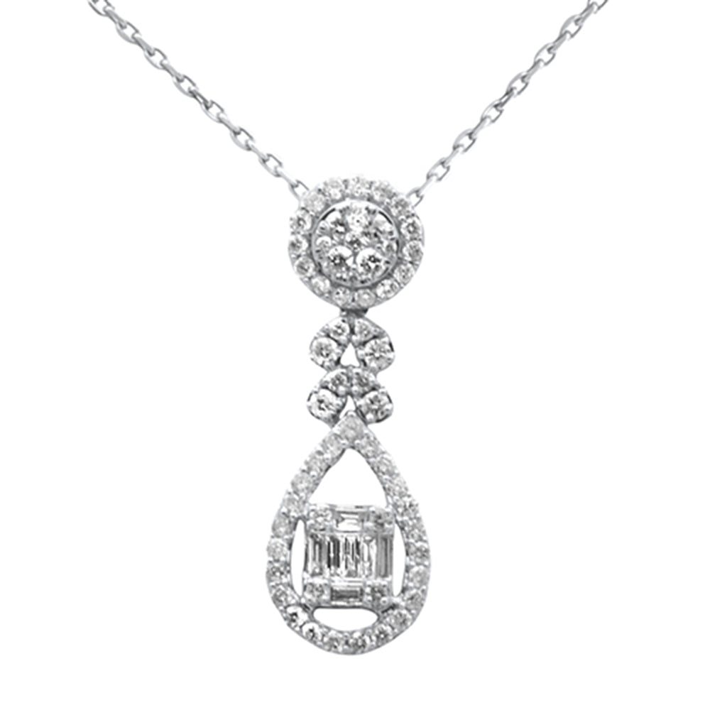 SPECIAL! .53ct G SI 14K White Gold Diamond Pendant Necklace 18" Long Chain