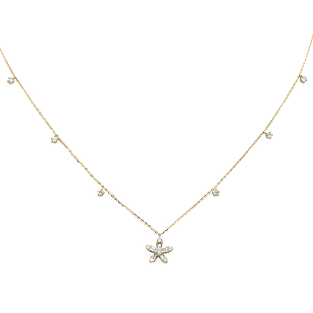 SPECIAL! .44ct G SI 14K Yellow Gold Round & Baguette Diamond Pendant Necklace 16+2" Ext Long