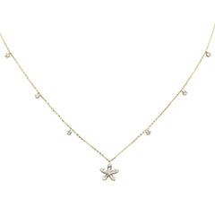 SPECIAL! .44ct G SI 14K Yellow Gold Round & Baguette Diamond Pendant Necklace 16+2" Ext Long
