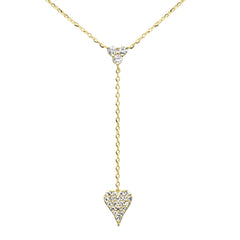 DIAMOND CLOSEOUT! .17ct G SI 14K Yellow Gold Diamond Heart Shape Drop Pendant Necklace  16+2" Ext Long