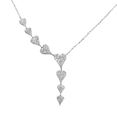 SPECIAL! .81ct G SI 14K White Gold Diamond Heart Shape Drop Pendant Necklace  16+2" Ext Long