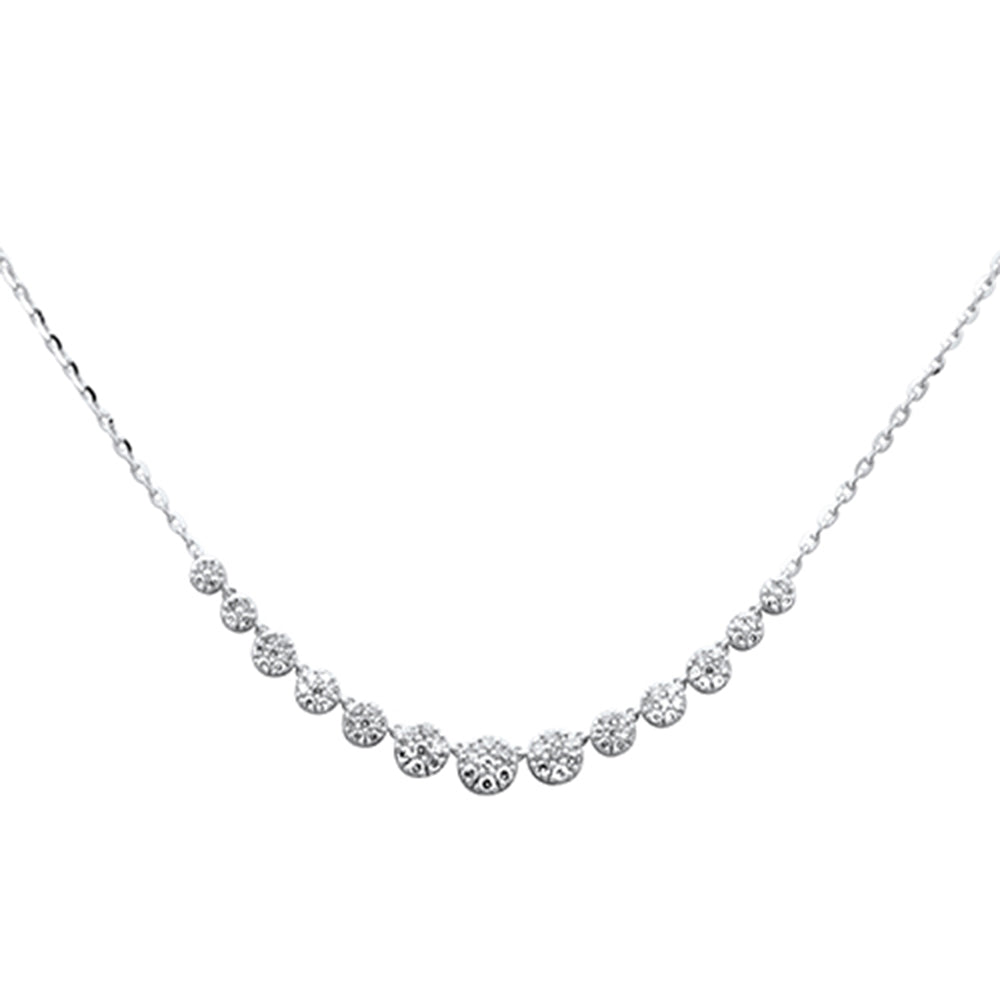 SPECIAL! .54ct G SI 14K White Gold Diamond Elegant Ladies Pendant Necklace 16+2" Ext Long