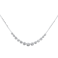 SPECIAL! .54ct G SI 14K White Gold Diamond Elegant Ladies Pendant Necklace 16+2" Ext Long