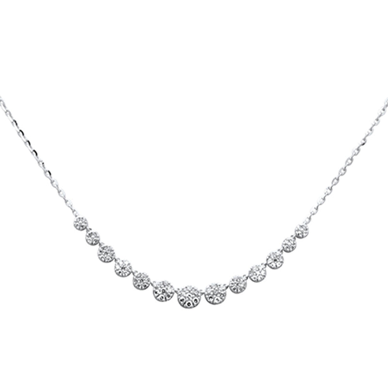 SPECIAL! .54ct G SI 14K White Gold Diamond Elegant Ladies Pendant Necklace 16+2" Ext Long