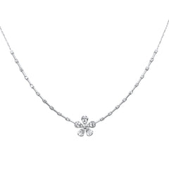 DIAMOND CLOSEOUT!  .51ct G SI 14K White Gold Round & Baguette Diamond Pendant Necklace 16+2" Ext Long