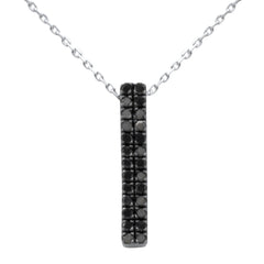 SPECIAL! .20ct G SI 14K White Gold Black Diamond Drop Pendant Necklace 18" Long