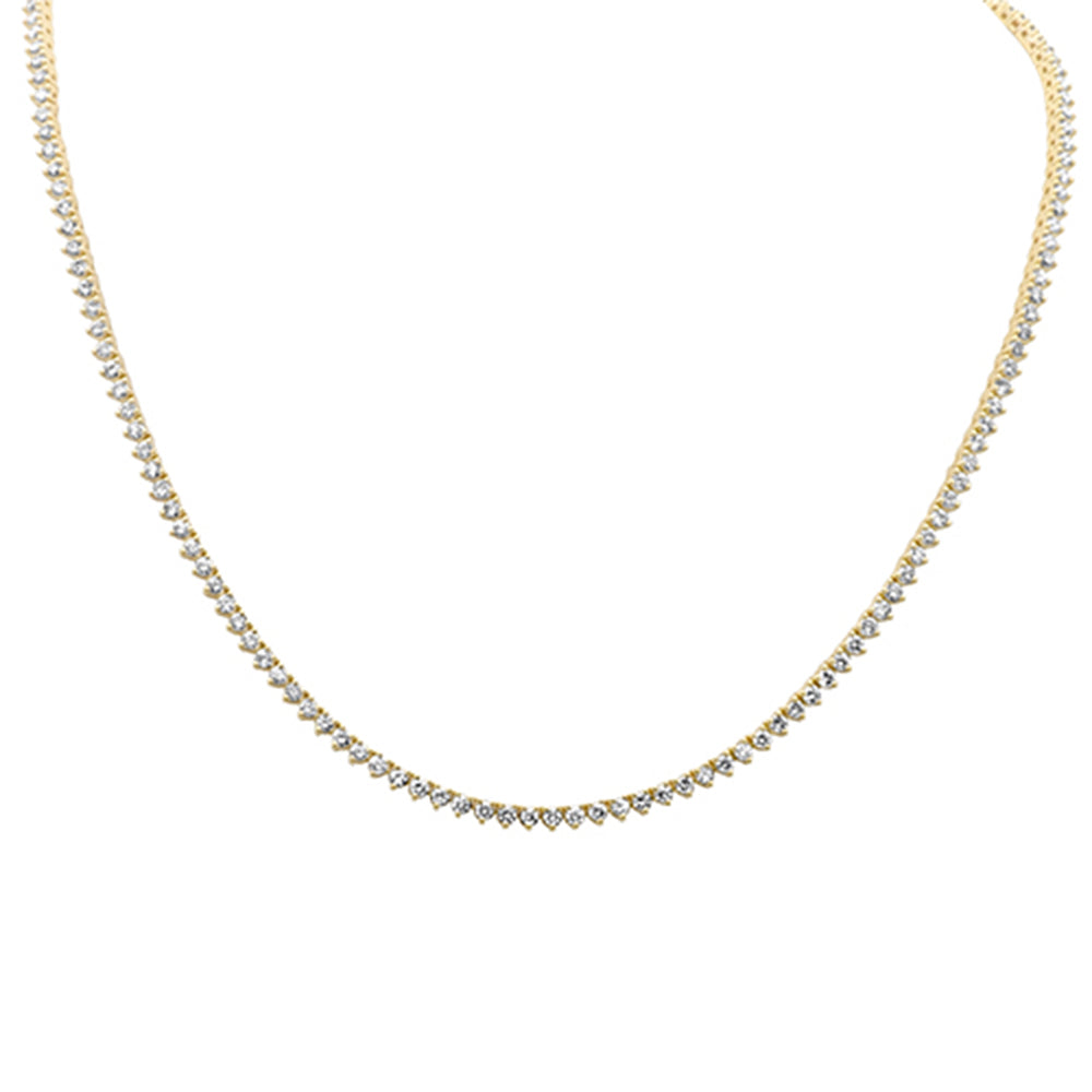 SPECIAL! 4.99ct G SI  3 Prong 14K Yellow Gold Diamond Elegant Tennis Necklace 16" Long
