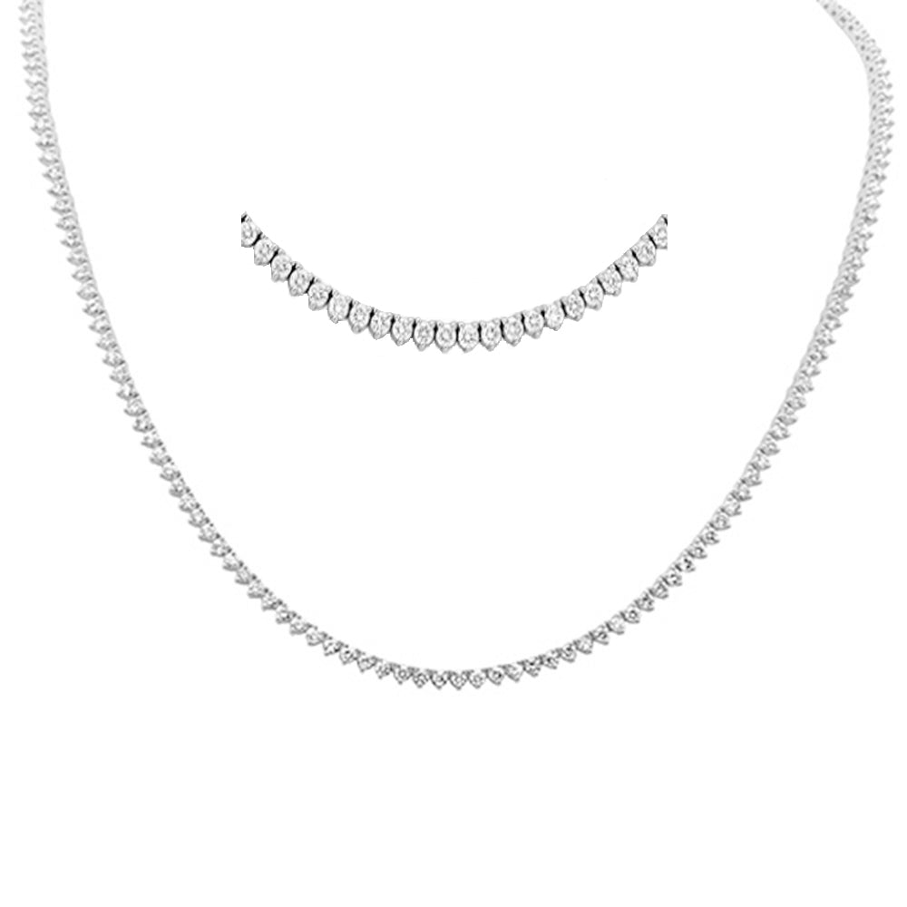 SPECIAL! 5.05ct G SI 3 Prong 14K White Gold Diamond Elegant Tennis Necklace 16" Long