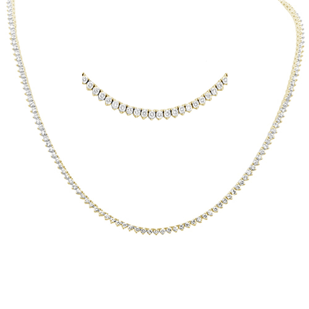 SPECIAL! 4.99ct G SI  3 Prong 14K Yellow Gold Diamond Elegant Tennis Necklace 16" Long
