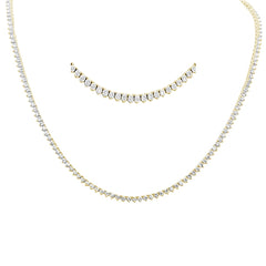 SPECIAL! 4.99ct G SI  3 Prong 14K Yellow Gold Diamond Elegant Tennis Necklace 16" Long