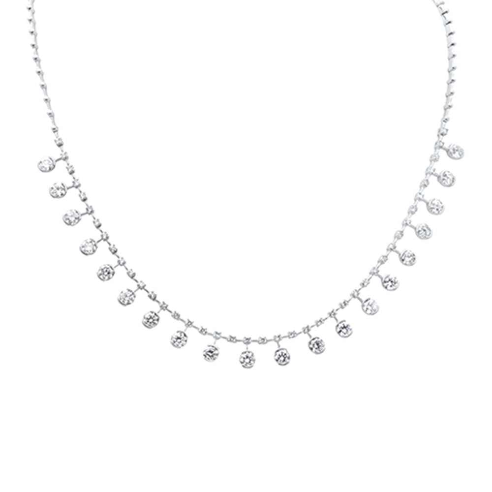 SPECIAL! 5.78ct G SI 14K White Gold Diamond Elegant Drop Pendant Necklace 16" Long