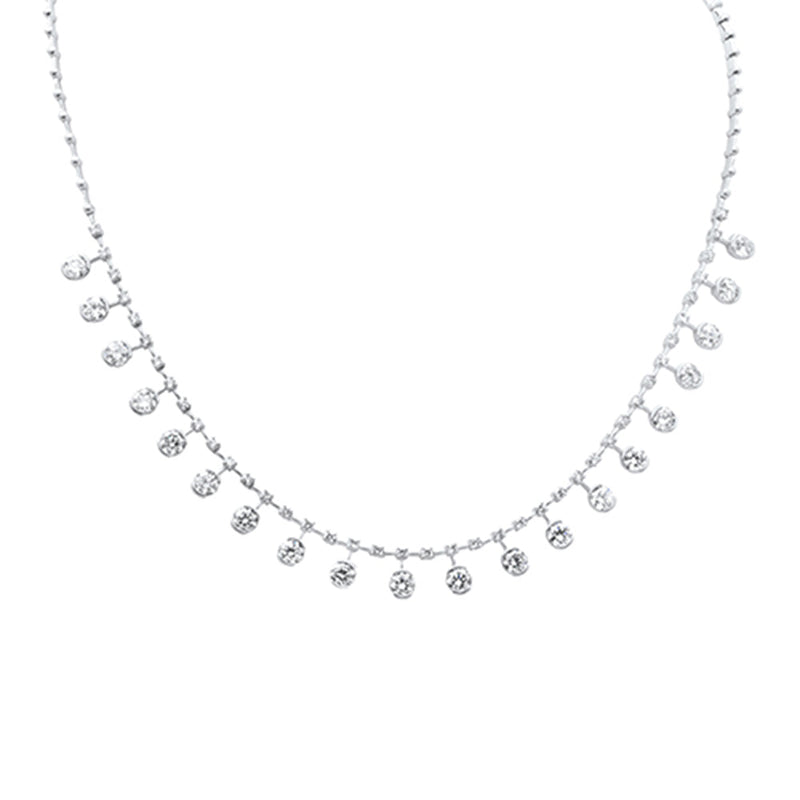 SPECIAL! 5.78ct G SI 14K White Gold Diamond Elegant Drop Pendant Necklace 16" Long