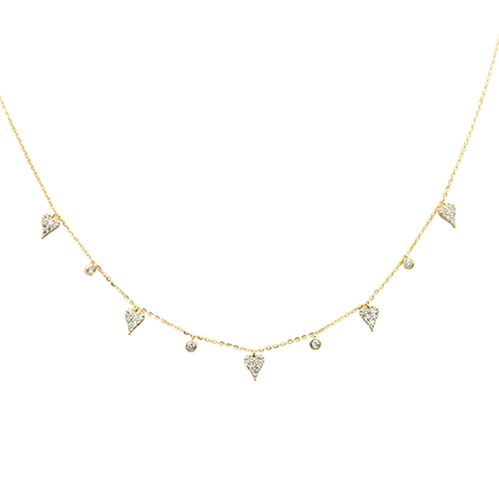 DIAMOND CLOSEOUT! .34ct G SI 14K Yellow Gold Heart Shape Diamond Pendant Necklace 18" Long