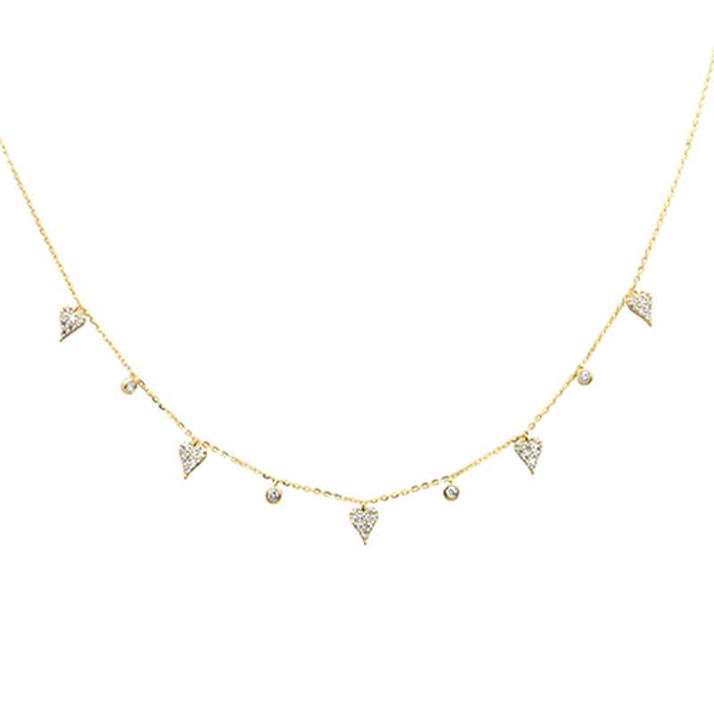 DIAMOND CLOSEOUT! .34ct G SI 14K Yellow Gold Heart Shape Diamond Pendant Necklace 18" Long