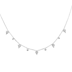 DIAMOND CLOSEOUT! .33ct G SI 14K White Gold Heart Shape Diamond Pendant Necklace 18" Long