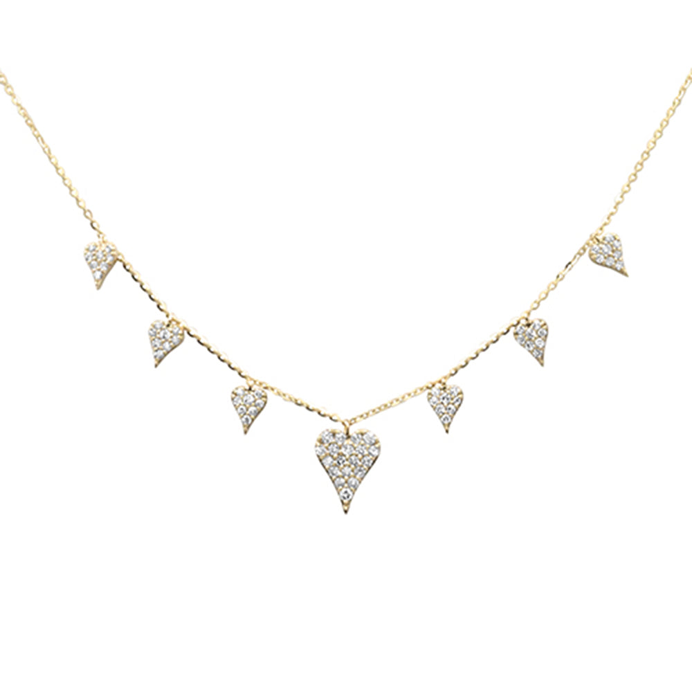 SPECIAL!.49ct G SI 14K Yellow Gold Heart Shape Diamond Pendant Necklace 18" Long