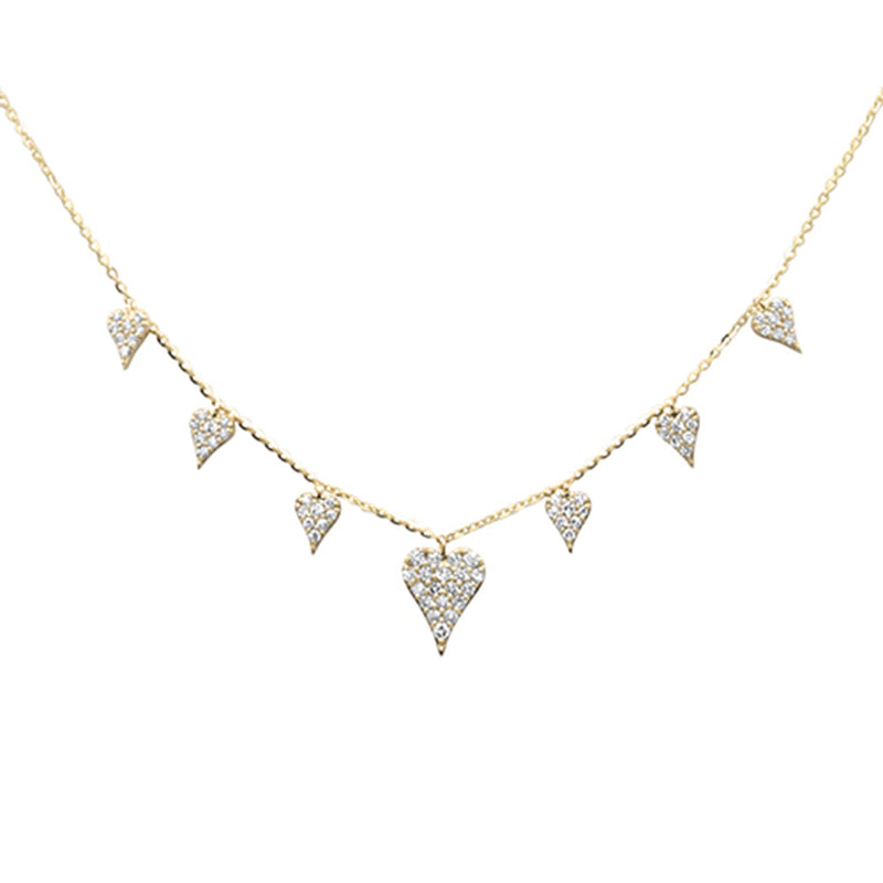 SPECIAL!.49ct G SI 14K Yellow Gold Heart Shape Diamond Pendant Necklace 18" Long