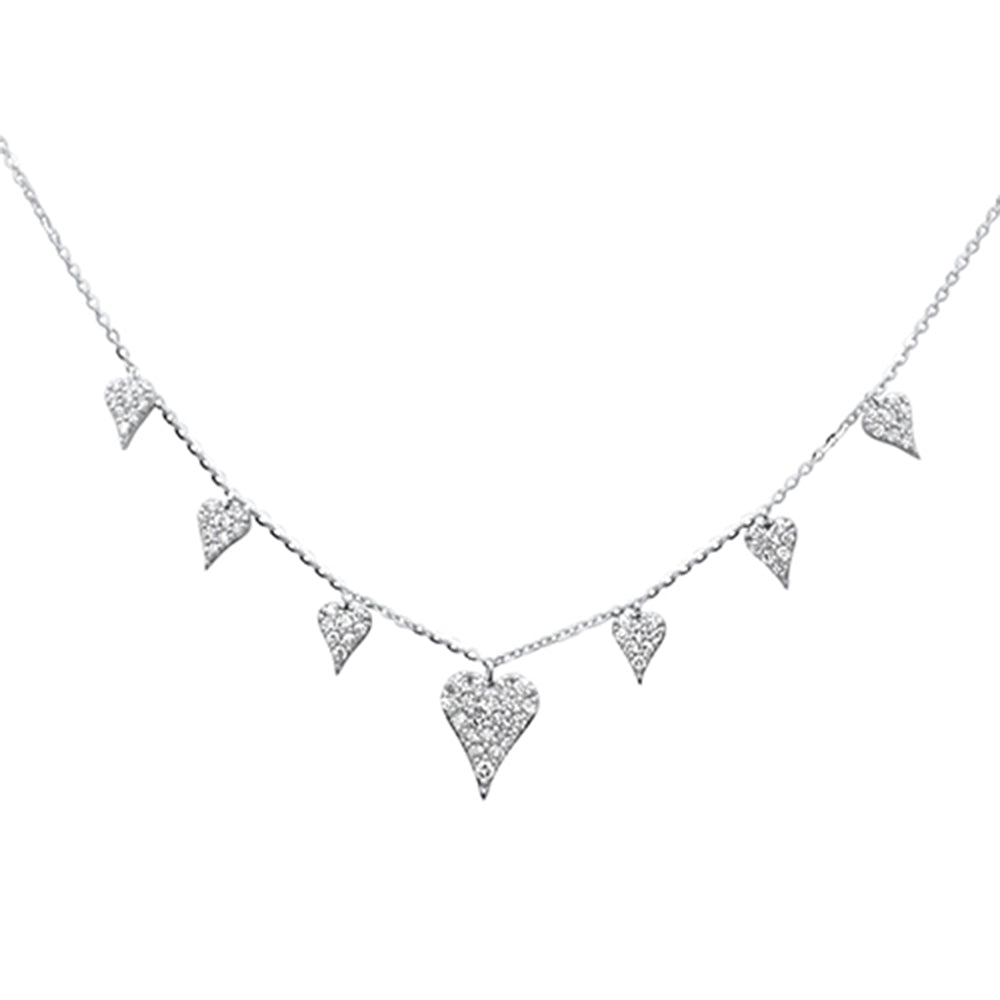 SPECIAL!.53ct G SI 14K White Gold Heart Shape Diamond Pendant Necklace 18" Long