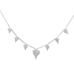 SPECIAL!.53ct G SI 14K White Gold Heart Shape Diamond Pendant Necklace 18" Long