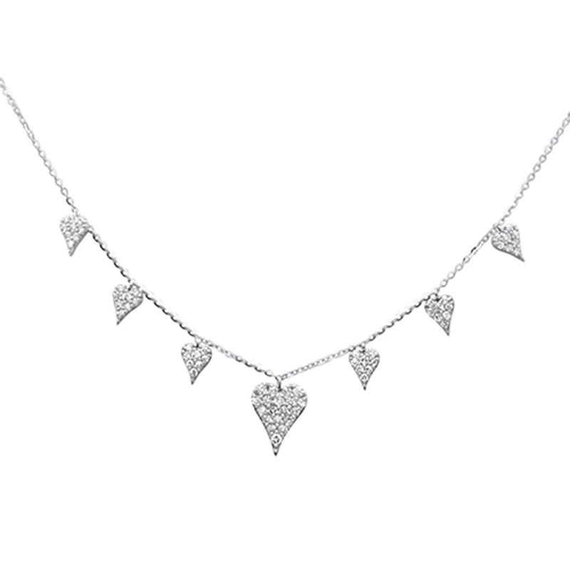 SPECIAL!.53ct G SI 14K White Gold Heart Shape Diamond Pendant Necklace 18" Long