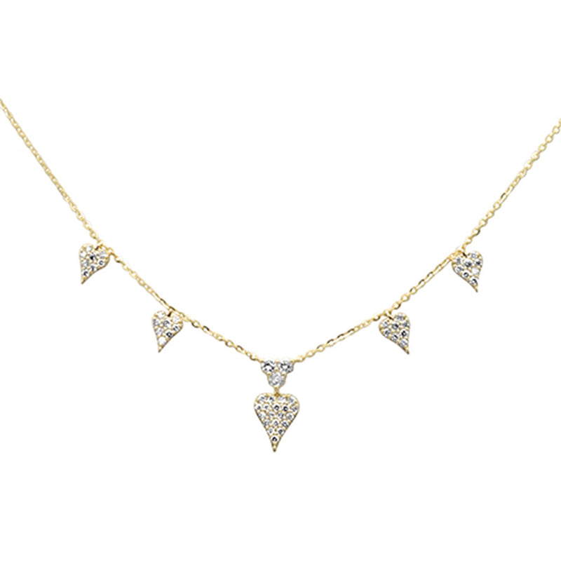 SPECIAL!.38ct G SI 14K Yellow Gold Heart Shape Diamond Pendant Necklace 18" Long