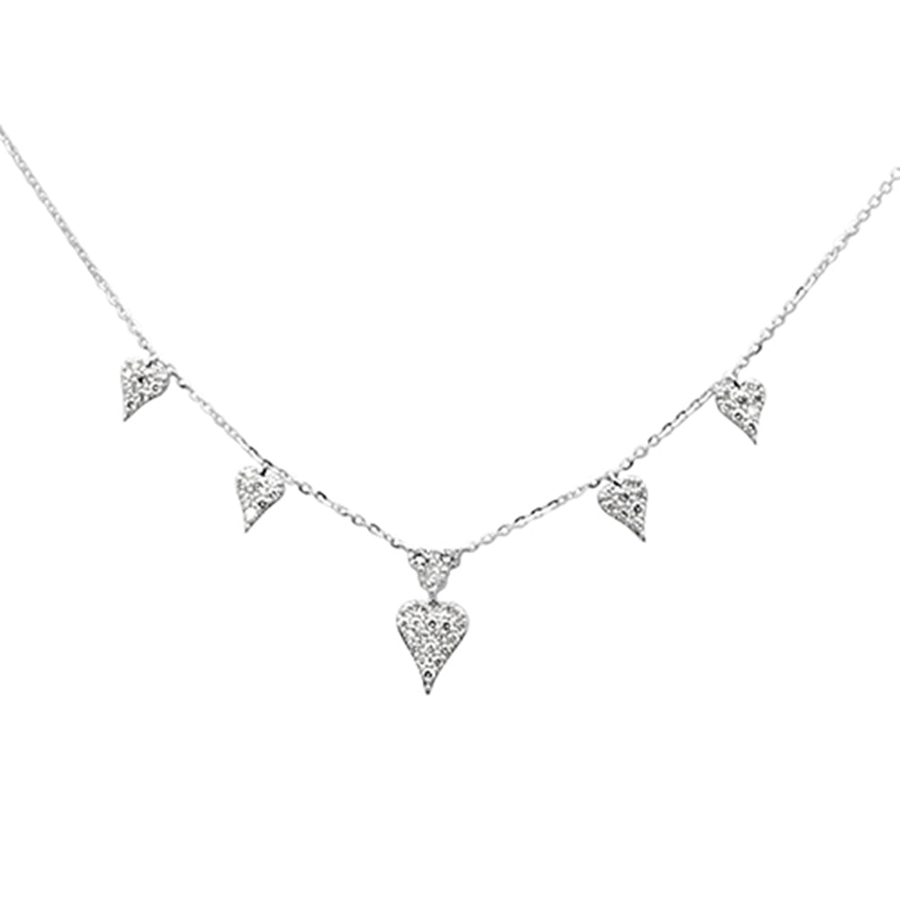 SPECIAL!.39ct G SI 14K White Gold Heart Shape Diamond Pendant Necklace 18" Long