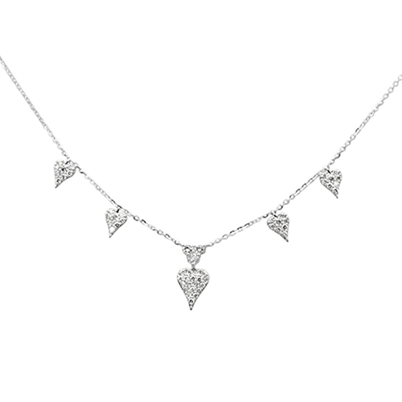 SPECIAL!.39ct G SI 14K White Gold Heart Shape Diamond Pendant Necklace 18" Long