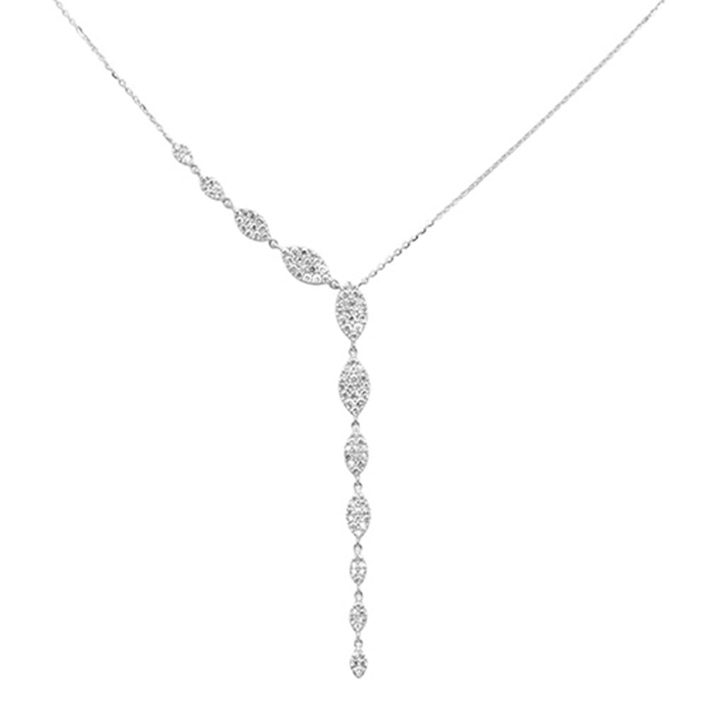 DIAMOND CLOSEOUT! .68ct G SI 14K White Gold Diamond Drop Pendant Necklace 18" Long