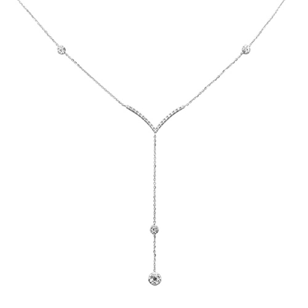 SPECIAL! .34ct G SI 14K White Gold Diamond Drop Pendant Necklace 18" Long