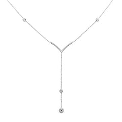 SPECIAL! .34ct G SI 14K White Gold Diamond Drop Pendant Necklace 18" Long