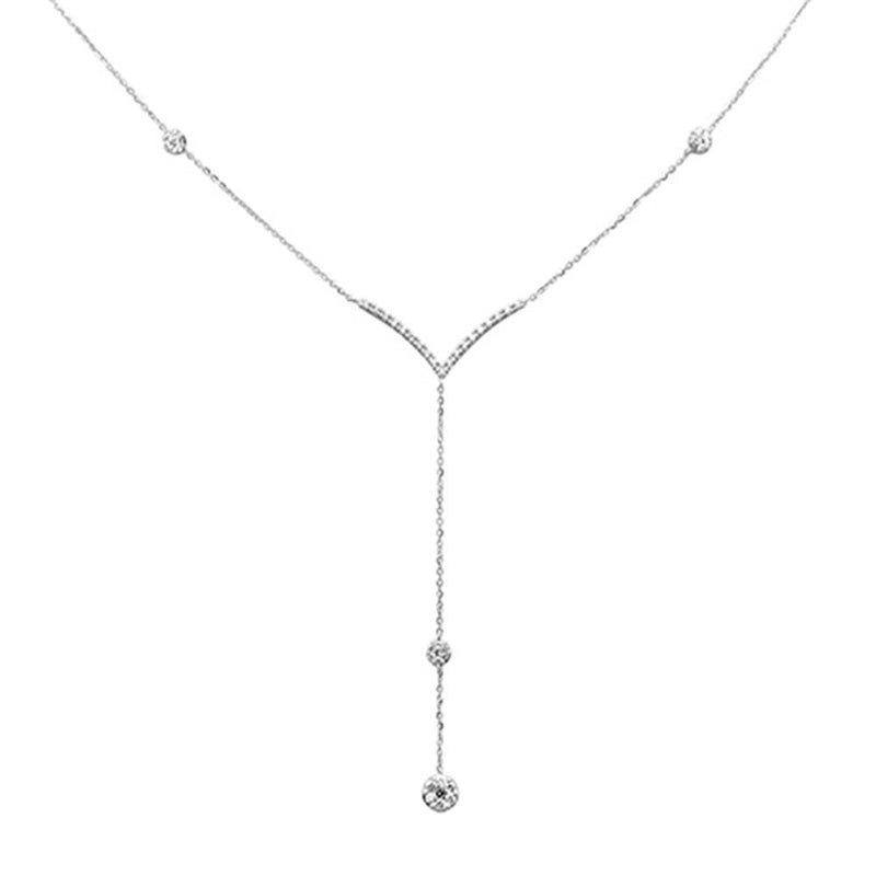 SPECIAL! .34ct G SI 14K White Gold Diamond Drop Pendant Necklace 18" Long