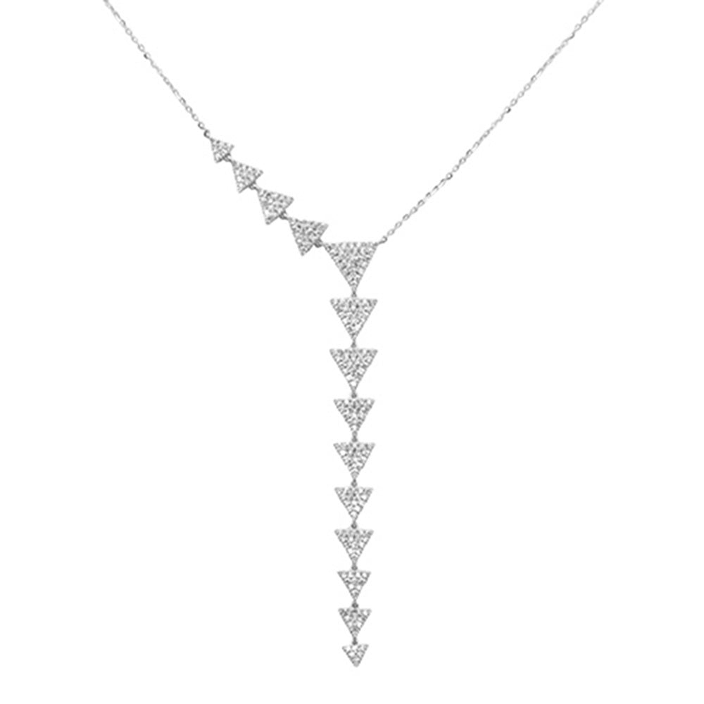 DIAMOND CLOSEOUT! .75ct G SI 14K White Gold Diamond Drop Pendant Necklace 18" Long