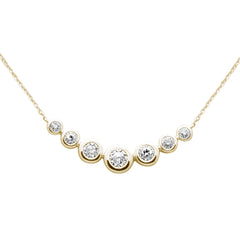 SPECIAL!.14ct G SI 14K Yellow Gold Graduated Diamond Pendant Necklace 18" Long